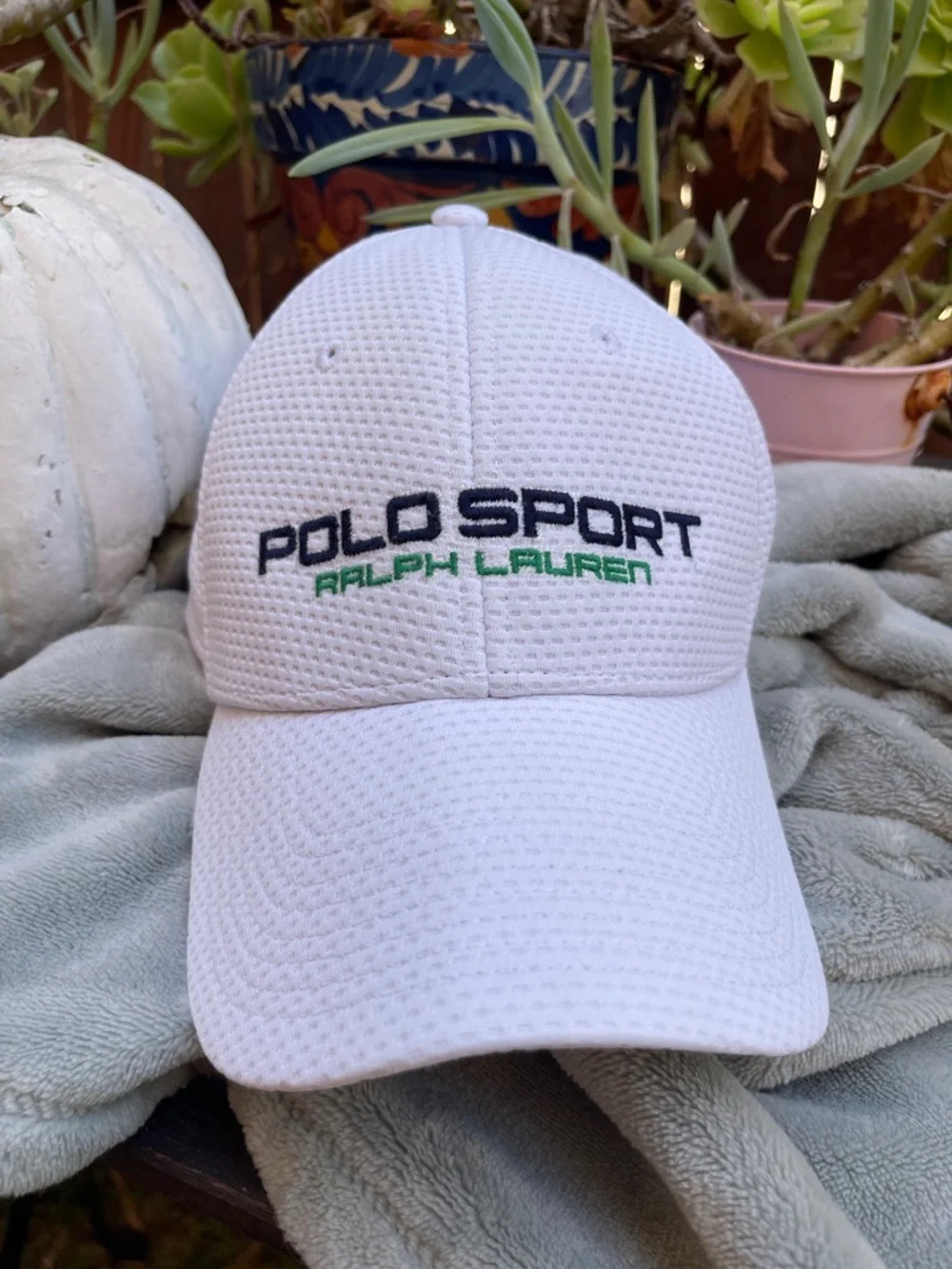 Ralph Lauren White Polo Sport Logo Performance Cap golf tennis preppy summer